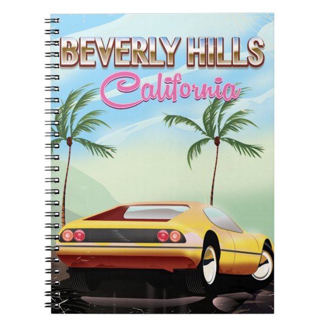 Beverly Hills - Retro-Reiseplakat Notizblock (Vorderseite)