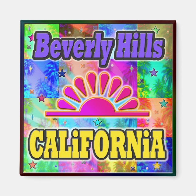 Beverly Hills Sun & Palms Magnet (Vorne)