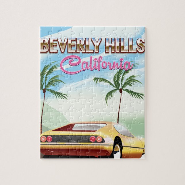 Beverly Hills Urlaubsposter Puzzle (Vertikal)