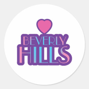 Beverly- HillsLiebe Runder Aufkleber