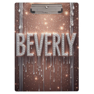 Beverly Name Roségold Diamant Triefender Glitter Klemmbrett