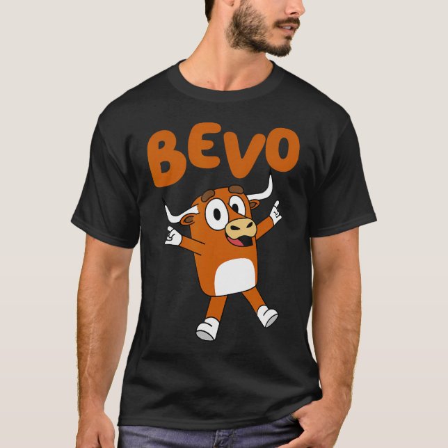Bevo Longhorn Bull Funny Cartoon für Kleinkinder T-Shirt (Vorderseite)