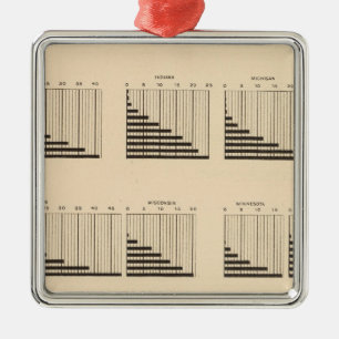 Bevölkerung 19 jeder Staat Silbernes Ornament