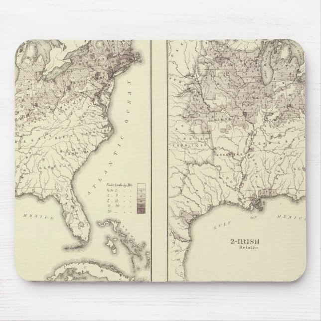 Bevölkerung Irlands und Deutschlands 1870 Mousepad (Vorne)