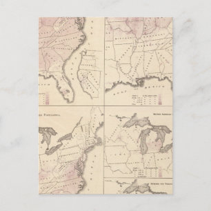 Bevölkerung und Dichte - Volkszählung 1870 in den  Postkarte