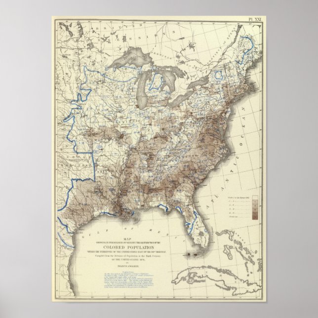 Bevölkerungsdichte 1870 poster (Vorne)