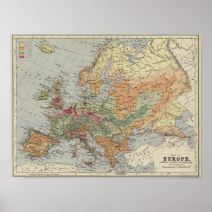 Bevölkerungsdichte Europäische Karte Poster