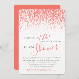 Bevor ich Brautparty Korallenkoralle Kunst machen Einladung