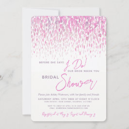 Bevor ich Brautparty rosa Aquarellkunst machen Einladung