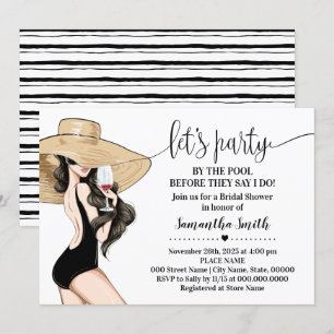 Bevor ich Party am Pool Brautparty Einladung