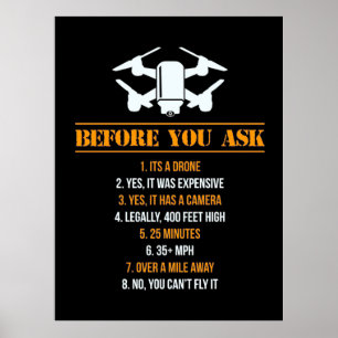 Bevor Sie Drohnenpilot Gefragt haben Poster