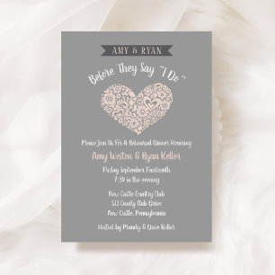 Bevor sie sagen, ich tue Blush Herz Probe Abendess