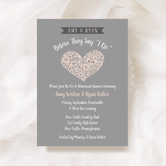 Bevor sie sagen, ich tue Blush Herz Probe Abendess (Von Creator hochgeladen)