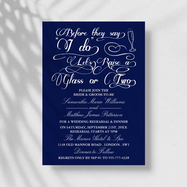 Bevor sie sagen, lasst uns ein oder zwei Gläser an Einladung (Von Creator hochgeladen)