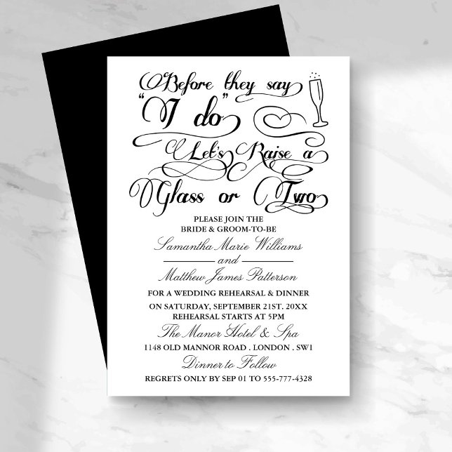 Bevor sie sagen, lasst uns ein oder zwei Gläser an Einladung (Von Creator hochgeladen)