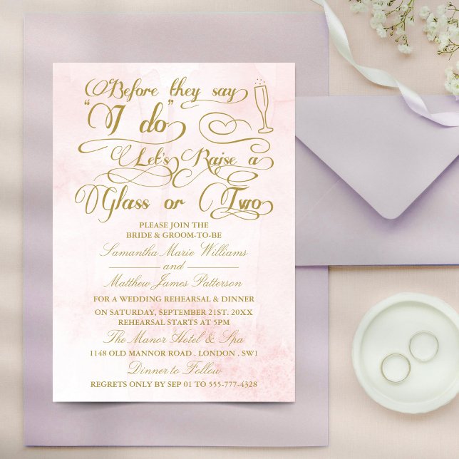 Bevor sie sagen, lasst uns ein oder zwei Gläser an Einladung (Von Creator hochgeladen)