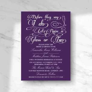 Bevor sie sagen, lasst uns ein oder zwei Gläser an Einladung