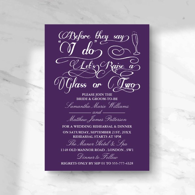 Bevor sie sagen, lasst uns ein oder zwei Gläser an Einladung (Von Creator hochgeladen)