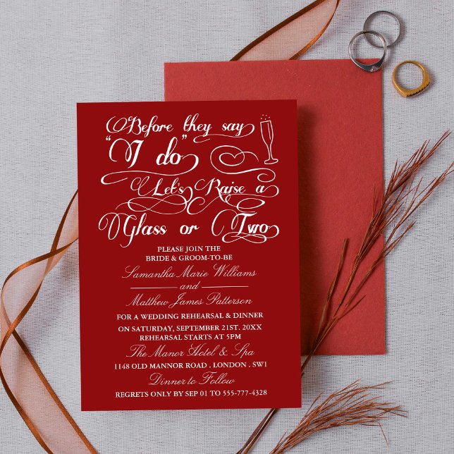 Bevor sie sagen, lasst uns ein oder zwei Gläser an Einladung (Von Creator hochgeladen)