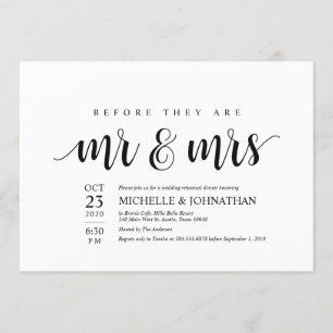 Bevor sie sind, laden Probe und Mr. Einladung