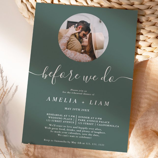 Bevor wir das Foto machen, grün Probe essen Einladung (Von Creator hochgeladen)