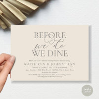 Bevor wir es tun, essen wir, Hochzeit Probe Abende