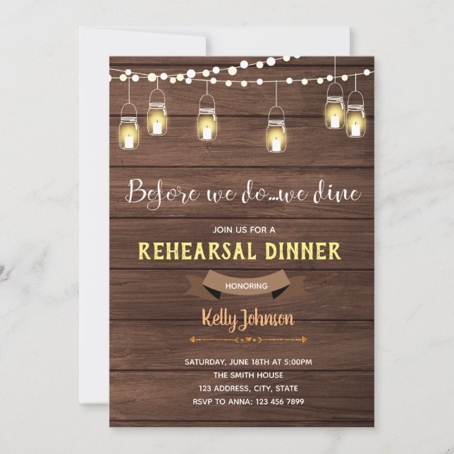 Bevor wir essen Einladung (Vorderseite)