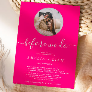 Bevor wir Foto neunfarbig Probe Abendessen Einladung