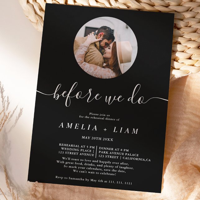 Bevor wir Foto Schwarz Probe Abendessen Einladung (Von Creator hochgeladen)