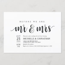 Bevor wir Herr- und Fraudinner Invitation Karte