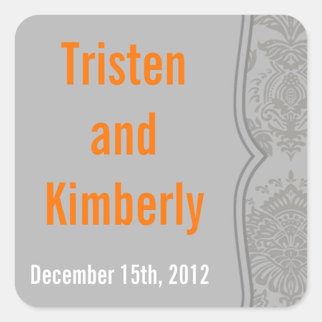 Bevorzugen Sie Sticker Modernes Gray Damask Spitze (Vorderseite)