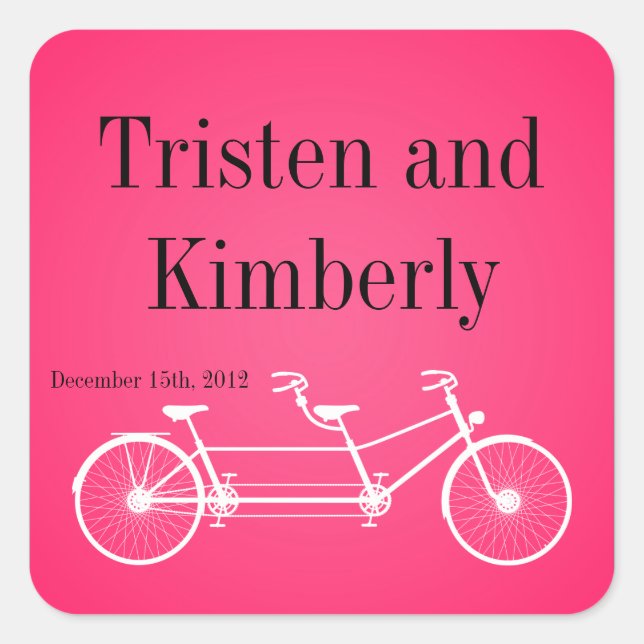 Bevorzugen Sticker Whimsical Pink Doppelfahrrad Fa (Vorderseite)