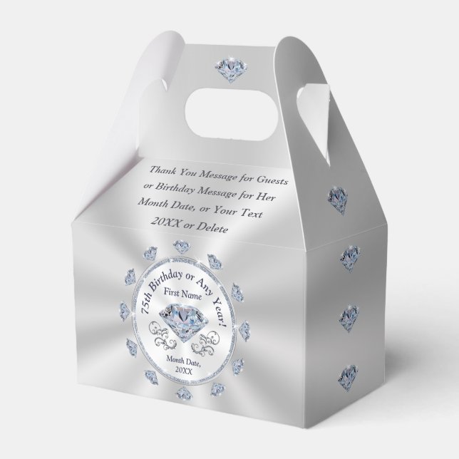 Bevorzugte Boxen, Gastgeschenk Ideen für den 75. G Geschenkschachtel (Vorderseite)