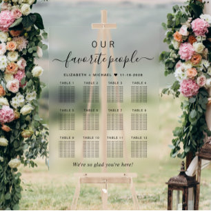 Bevorzugte Personen 12 Tische Hochzeitssitzplan Acrylschild
