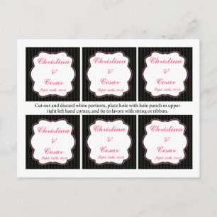 Bevorzugte Tags Damask/Stripes Pink Crown Black Pi Postkarte