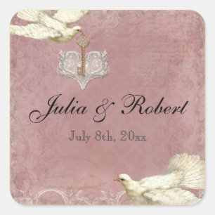 Bevorzugungs-Geschenk-Aufkleber - Pfau versieht Quadratischer Aufkleber