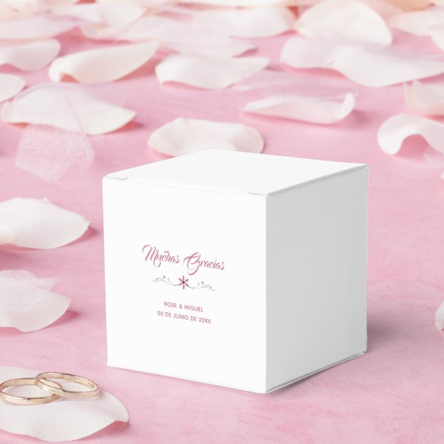Bevorzugungsbox - Rosa Blume Geschenkschachtel (Hochzeit)