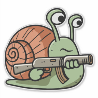 Bewaffnete Schnecke Aufkleber