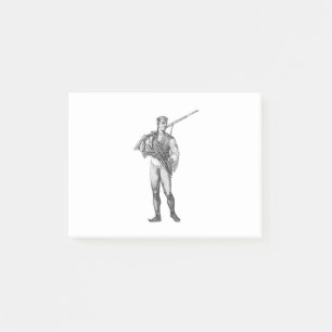 Bewaffneter Junge Post-it Klebezettel