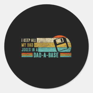 Bewahre alle meine Papa-Witze in einer Papa-Datenb Runder Aufkleber