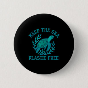 Bewahre das Meer Plastik Meeresschildkröte Öko Oze Button