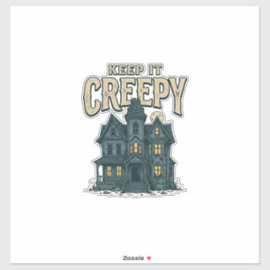 Bewahre es Gruseliges Vintage Spukhaus Halloween D Aufkleber