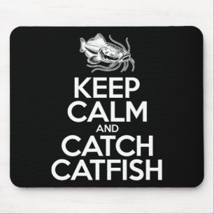 Bewahre Ruhe und fange Fische - Fischer angelt Kat Mousepad