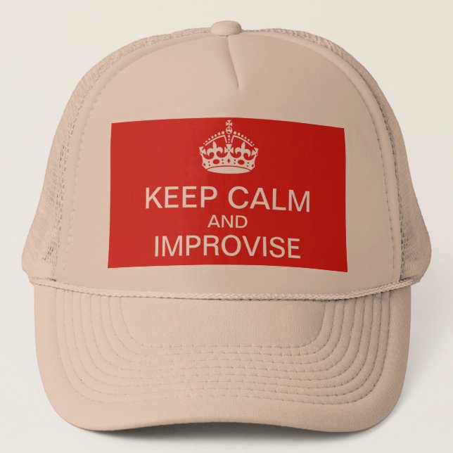 Bewahre Ruhe und improvisiere Mütze (Vorderseite)