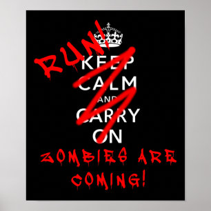 Bewahre Ruhe Und Mach Weiter Zombies Lustiges Post Poster