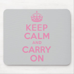 Bewahre Ruhe und mache weiter. Hellrosa. Bester Pr Mousepad