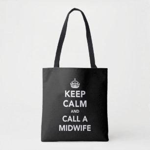 Bewahre Ruhe und rufe eine Hebamme Tasche