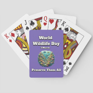 Bewahren Sie das All. Welttag der Wildtiere Spielkarten