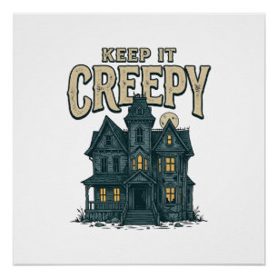 Bewahren Sie es Gruselig Vintage Spukhaus Hallowee Poster