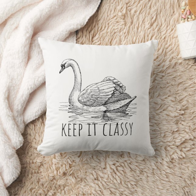 Bewahren Sie es klassisch eleganter Schwan Kissen (Decke)